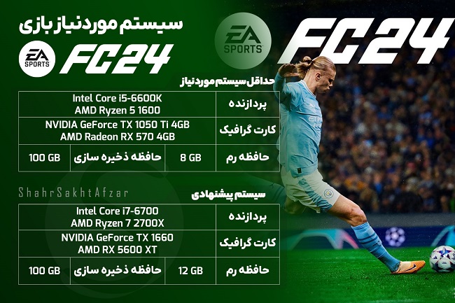 سیستم مورد نیاز بازی FC24 اعلام شد