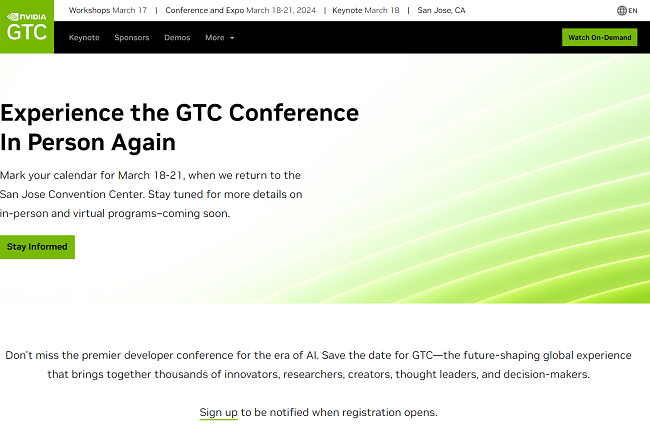 تاریخ برگزاری GTC 2024 مشخص شد