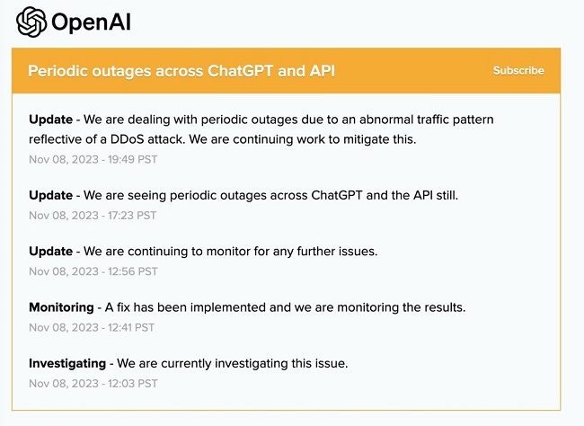 حمله DDoS به چتبات هوش مصنوعی ChatGPT