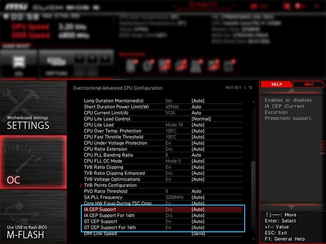 غیرفعال کردن CEP در مادربردهای MSI برای کاهش دمای پردازندههای اینتل