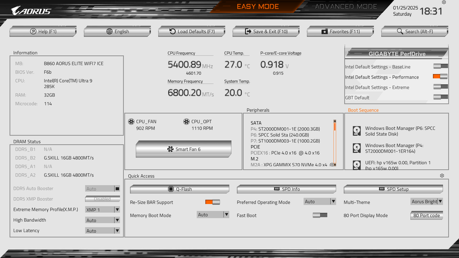 بررسی مادربرد گیگابایت B860 Aorus Elite WiFi7 ICE