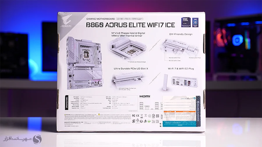 بررسی مادربرد گیگابایت B860 Aorus Elite WiFi7 ICE