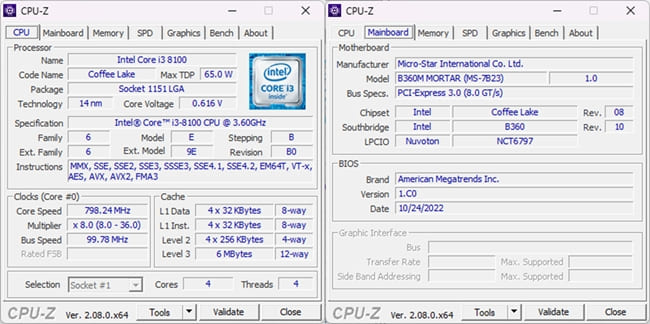 برنامه  CPU-Z