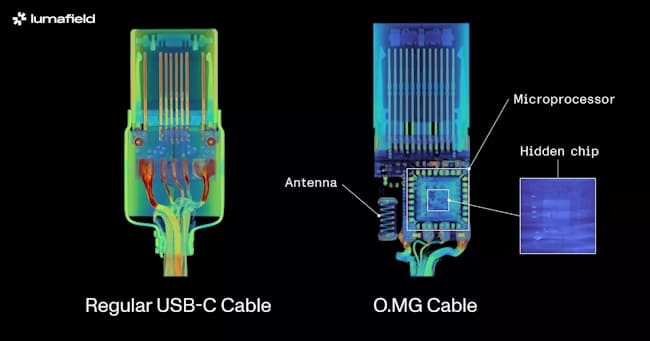 کابل USB-C تراشه هک دار