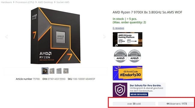 پردازنده Ryzen 7 9700X