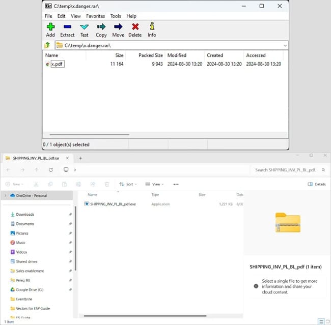 وجود بد افزار ZIP 