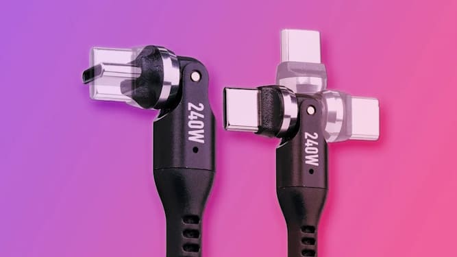 کابل USB-C با سر چرخان