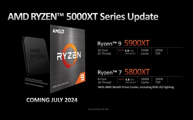 مشخصات دو پردازنده Ryzen 9 5900XT و Ryzen 7 5800XT