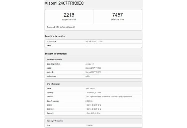 نتایج بنچمارک گوشی K70 Ultra ردمی