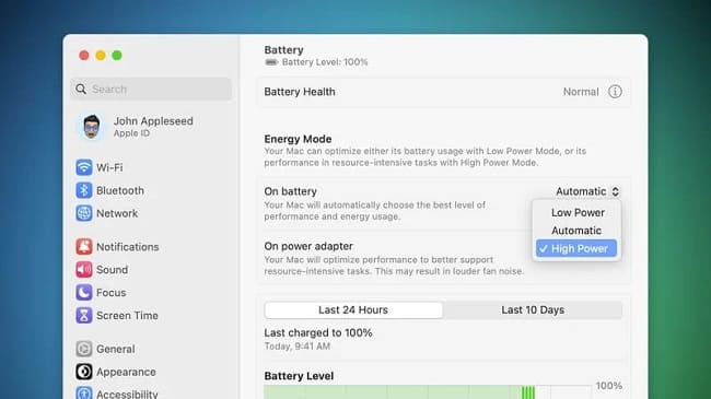 فعال شدن قابلیت High Power Mode برای مک بوک مجهز به پردازنده پرو
