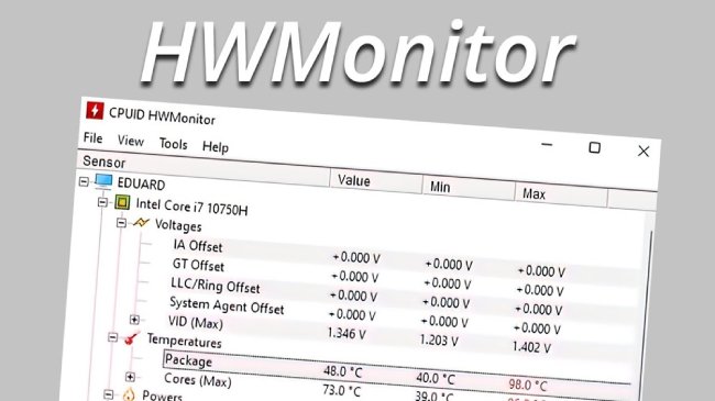 نرم افزار HWMonitor