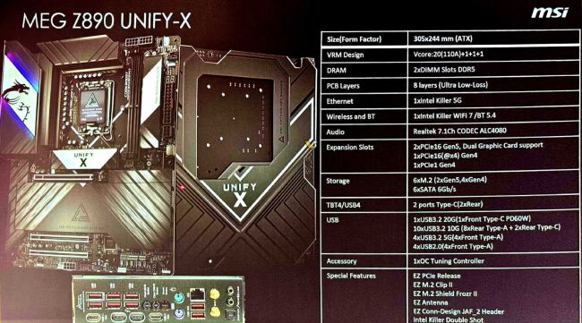 مشخصات مادربرد MEG Z890 Unify-X