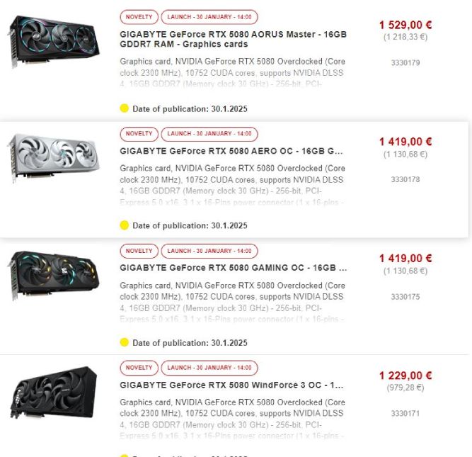 قیمتهای سرسام آور کارت گرافیک RTX 5080