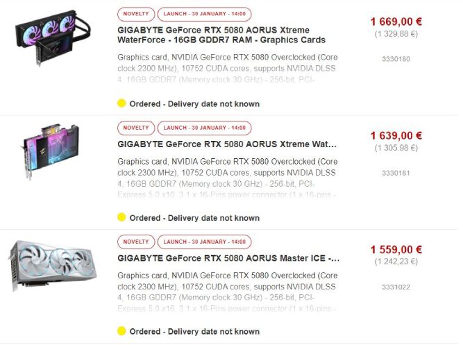 قیمتهای سرسام آور کارت گرافیک RTX 5080