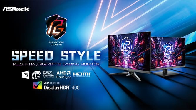 مانیتورهای گیمینگ PG27FFT1A و PG27FFT1B از برند ASRock
