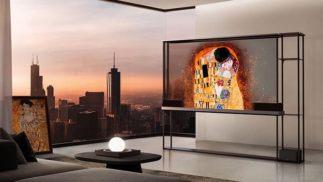 اولین تلویزیون شفاف بی‌سیم جهان از LG