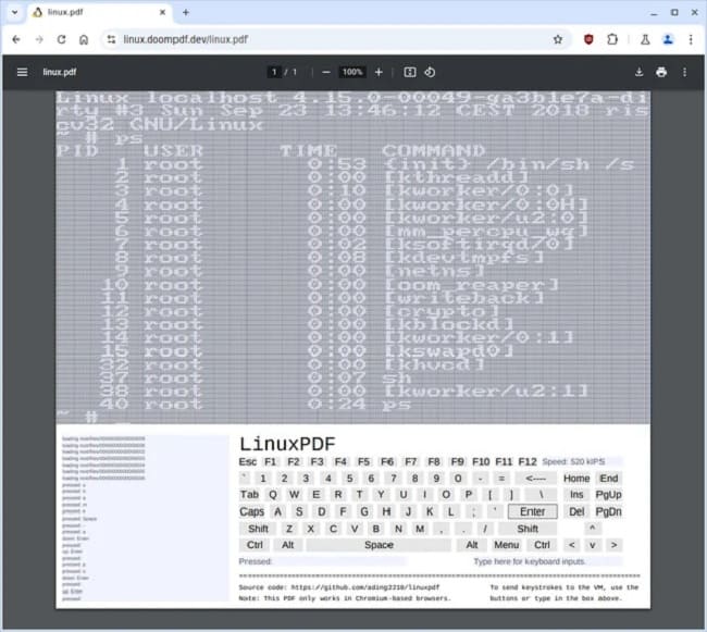 لینوکس درون فایل PDF