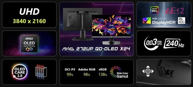 مانیتور خوش قیمت و جذاب MAG 272UP از برند MSI