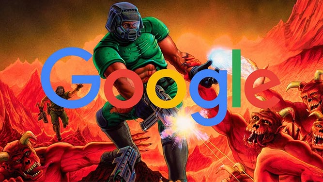 اجرای بازی Doom روی نوار جستجوی گوگل