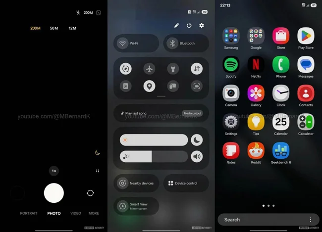تصاویر منتشر شده از گوشی Galaxy S25 Ultra با رابط کاربری One UI 7