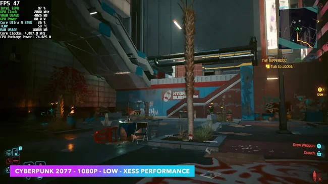 اجرای بازی Cyberpunk 2077 با میانگین فریم ریت 47fps 