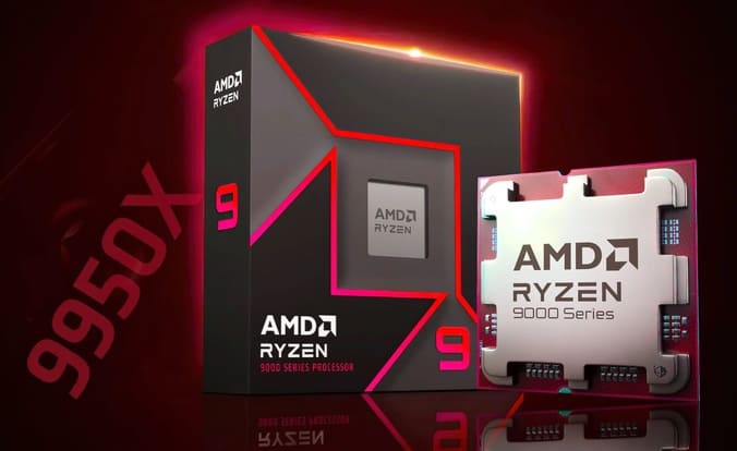 پیشرفت چشمگیر پردازنده Ryzen 9 9950X