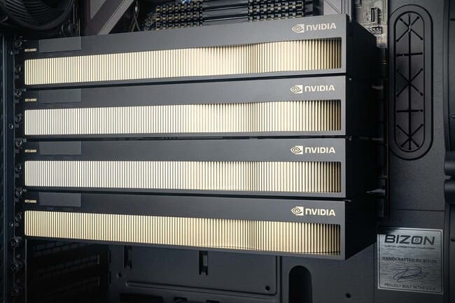 نصب ۴ کارت گرافیک RTX 6000 Ada در یک سیستم