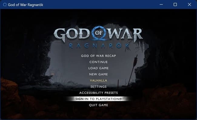 منوی GOW Ragnarok