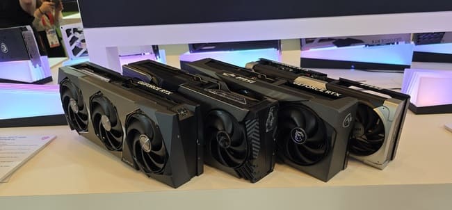 مدل‌های مختلف MSI RTX 50 کنار هم