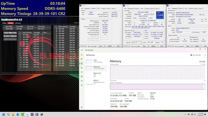 تست حافظه DDR5-6400 CL28