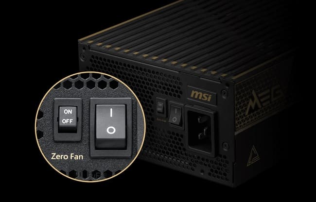دکمه قابلیت Zero Fan در پاورهای MEG