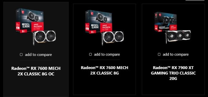 کارت ّای گرافیک سری RX 7000 MSI