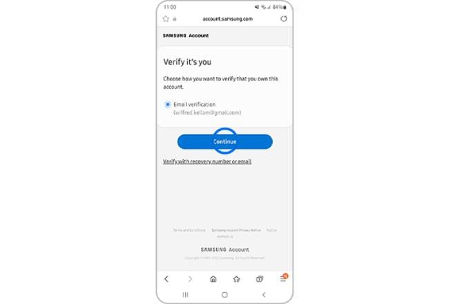 نحوه بازیابی رمز عبور اکانت سامسونگ