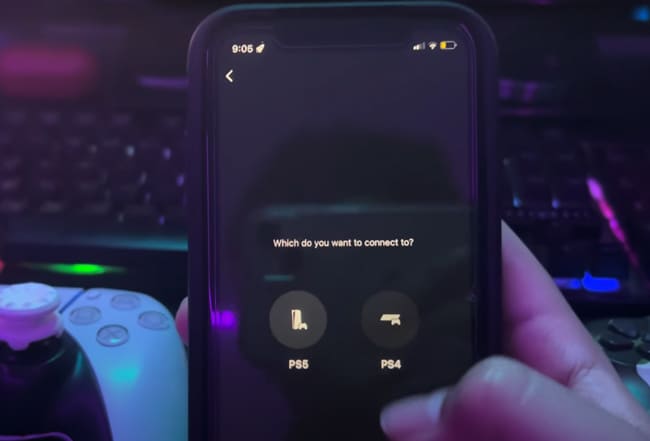 انتخاب کنسول PS4 برای اتصال به برنامه Remot Play