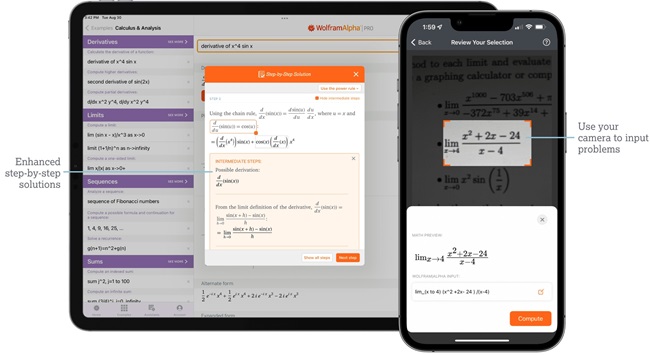 سایت و اپلیکیشن wolframalpha برای دانش آموزان و دانشجویان