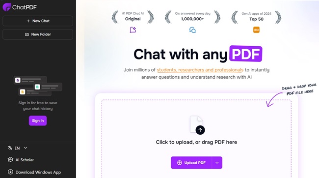 ابزار هوش مصنوعی خلاصه کردن متن و تحلیل فایل‌ها ChatPDF