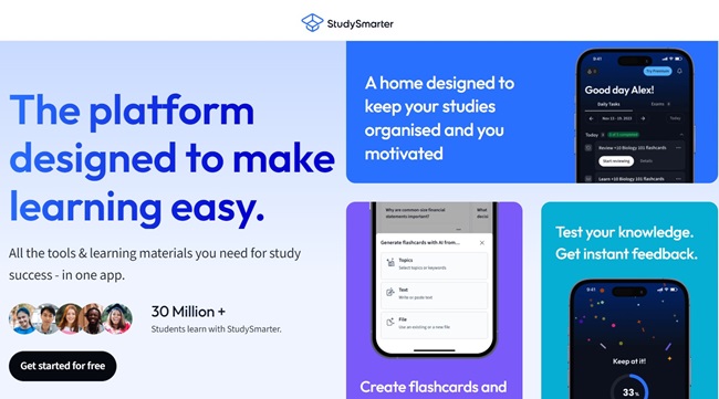 اپلیکیشن StudySmarter هوش مصنوعی مدیریت زمان و مطالعه