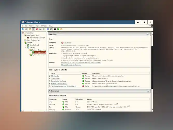 صفحه performance monitor