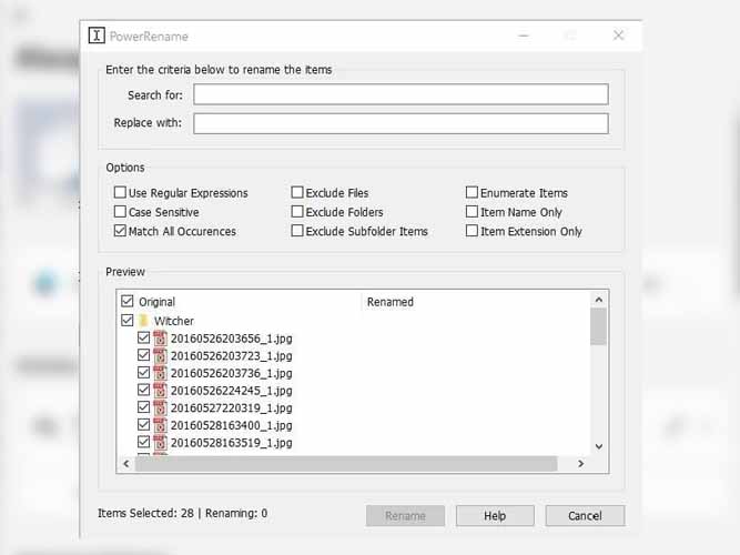 ابزار PowerRename پاورتویز ویندوز