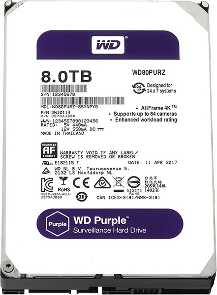 هارد دیسک اینترنال وسترن دیجیتال Purple WD80PURZ