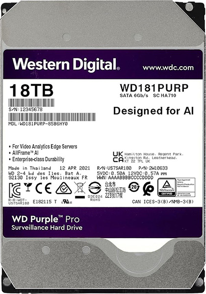 هارد دیسک اینترنال وسترن دیجیتال Purple WD1801PURP