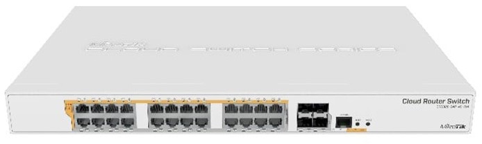 سوییچ فیبر میکروتیک مدل CRS328-24P-4S+RM