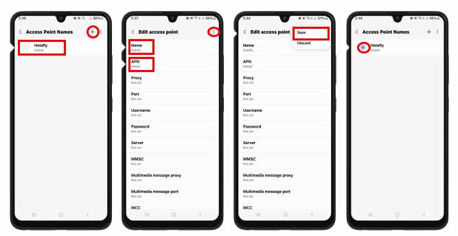  مرحله دوم تنظیم APN اینترنت سامسونگ