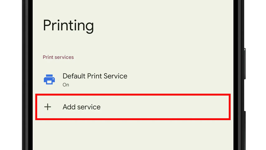 گزینه Add printer در تنظیمات اندروید