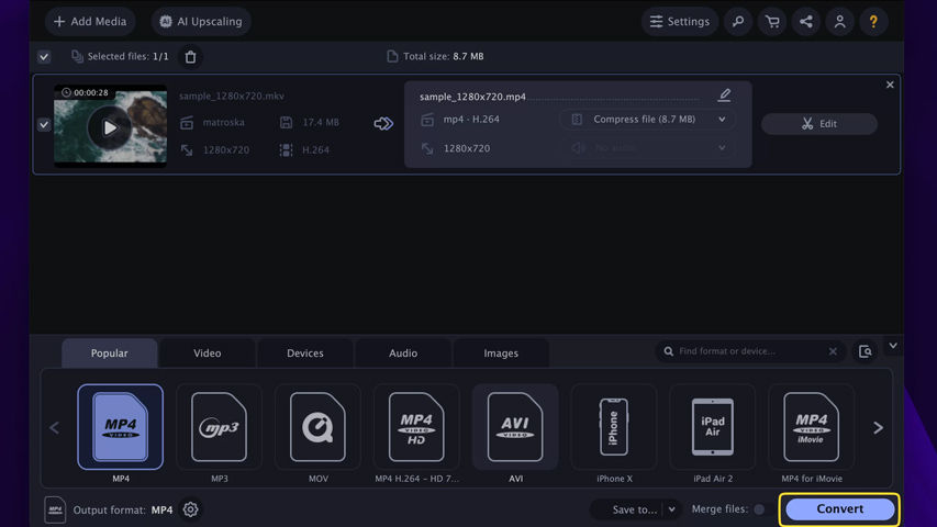 نرم‌افزار تبدیل فرمت mkv به mp4