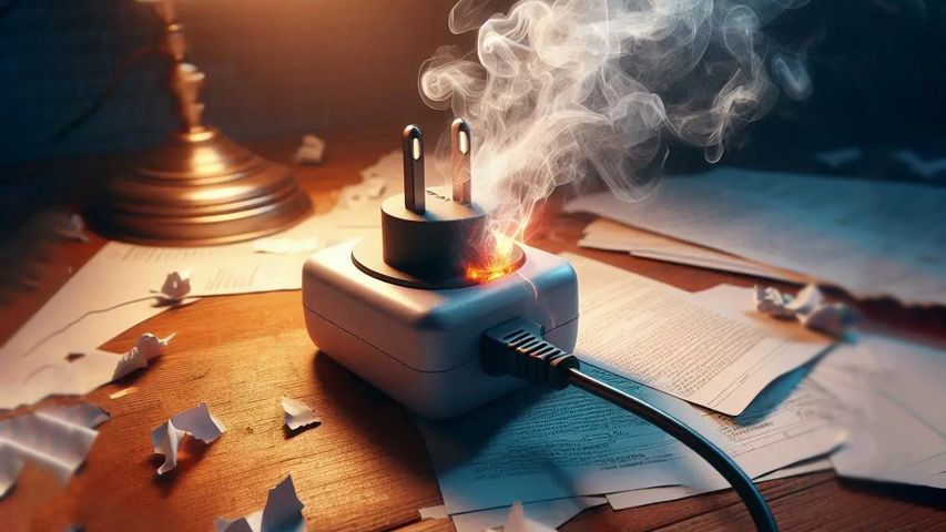  آداپتور در حال سوختن