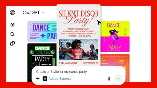 شخصی‌سازی طراحی با Adobe Express در ChatGPT