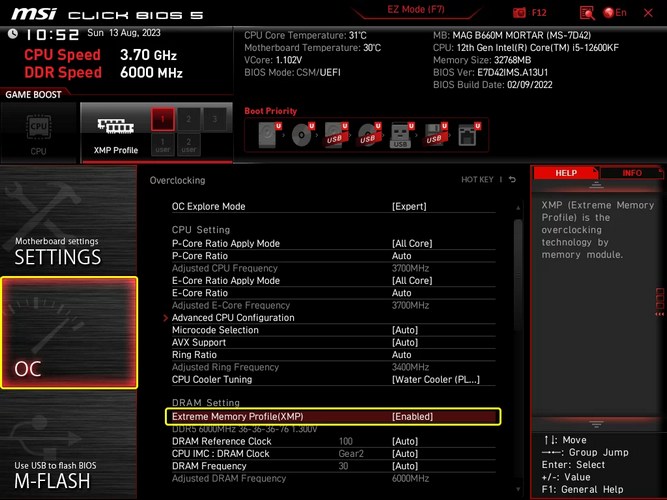 فعالسازی پروفایل رم XMP در مادربردهای با چیپست اینتل شرکت MSI