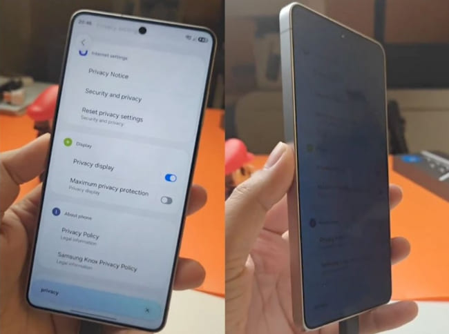 حالت حریم خصوصی  گوشی Galaxy S26 Ultra