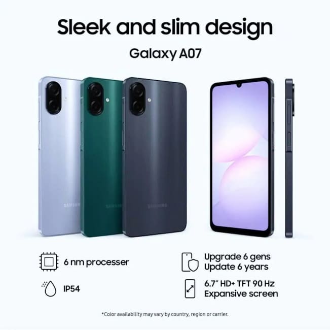 مشخصات گلکسی A07